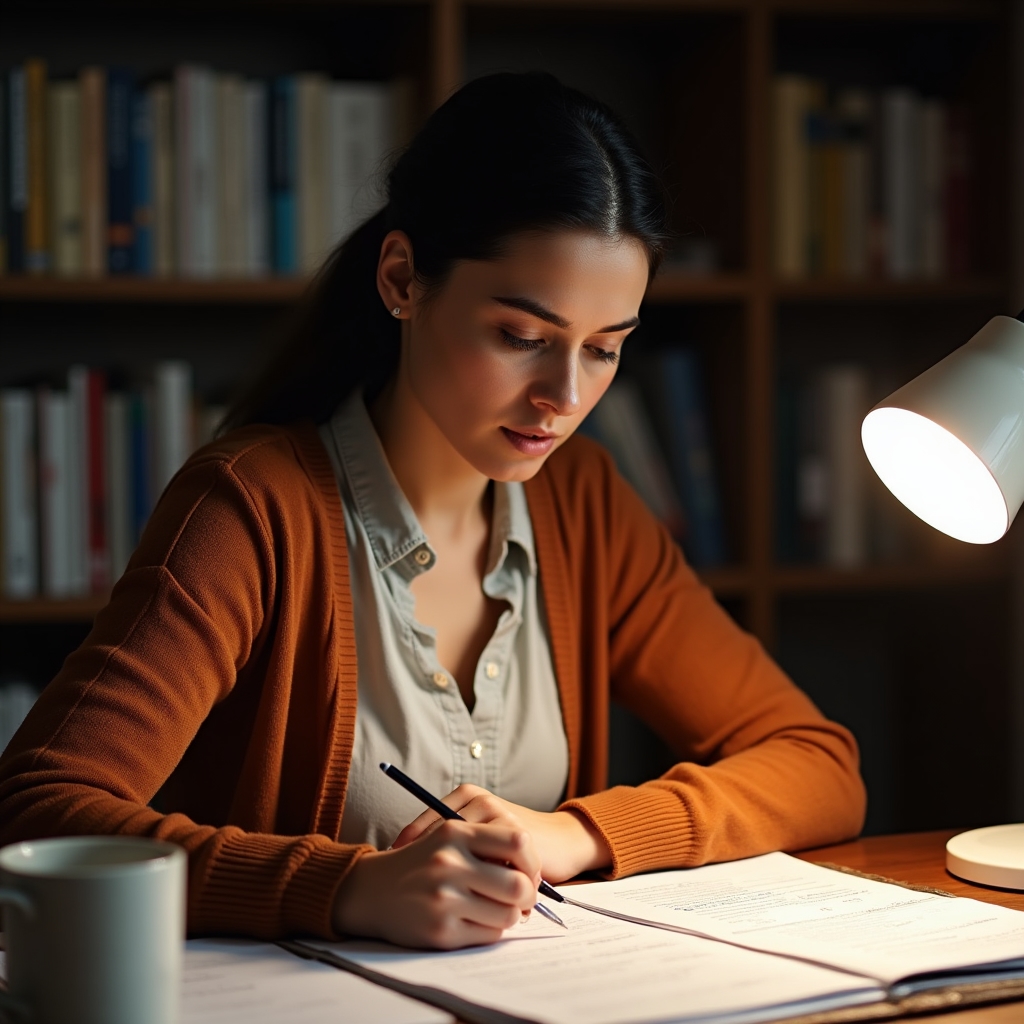 Student reading about inflation and economic concepts at a desk